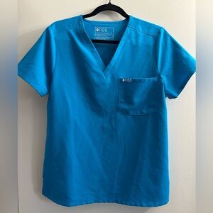Figs Extreme Blue V-Neck Medical Scrub Shirt